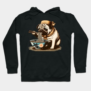 Cute Pug Eating Ramen Hoodie